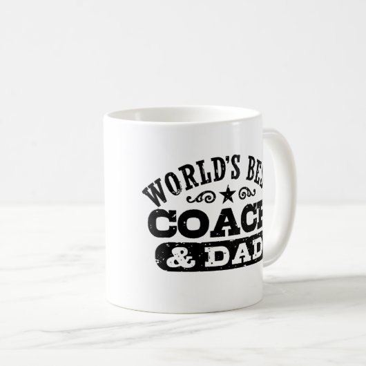 Der beste Coach und Vater der Welt Kaffeetasse (VorderseiteRechts)