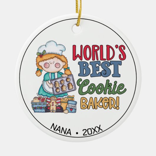 Der beste Cookie-Baker der personalisierten Welt Keramik Ornament (Vorne)