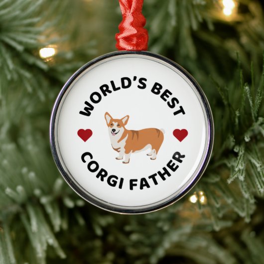 Der beste Corgi Pater Vater Weihnachtsgeschenk der Ornament Aus Metall (Baum)