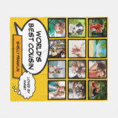Der beste Cousin 12 Foto Comic Retro Spaß Fleecedecke (Vorderseite (Horizontal))