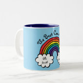 Der beste Cousin je Rainbow Blue Zweifarbige Tasse (Vorderseite Links)