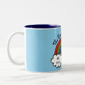 Der beste Cousin je Rainbow Blue Zweifarbige Tasse (Links)