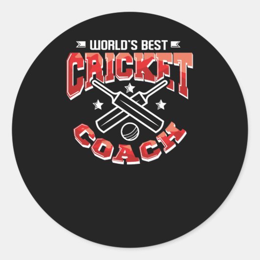 Der beste Cricket-Coach der Welt Runder Aufkleber (Vorderseite)