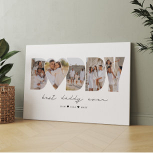 Der beste Daddy je Moderne FotoCollage Vatertag Leinwanddruck