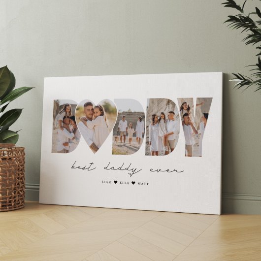 Der beste Daddy je Moderne FotoCollage Vatertag Leinwanddruck