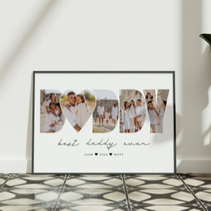 Der beste Daddy je Moderne FotoCollage Vatertag Poster