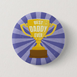 Der beste Daddy je Retro Trophy Cup Vatertag Button