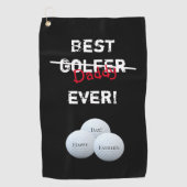 Der beste Daddy nicht Golfer je glücklicher Vatert Golfhandtuch (Vorderseite)