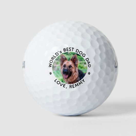 Der beste DOG-VATER der Welt - Personalisiertes Fo Golfball (Vorderseite)