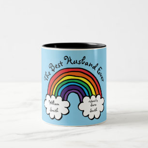 Der beste Ehemann überhaupt Regenbogen Blau Zweifarbige Tasse