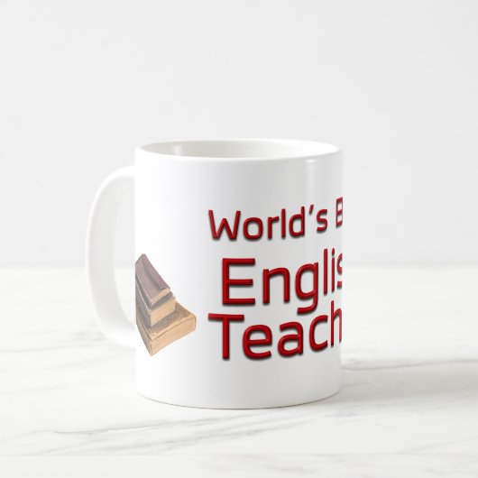 Der beste Englischlehrer der Welt mit Büchern Kaffeetasse (Vorderseite Links)