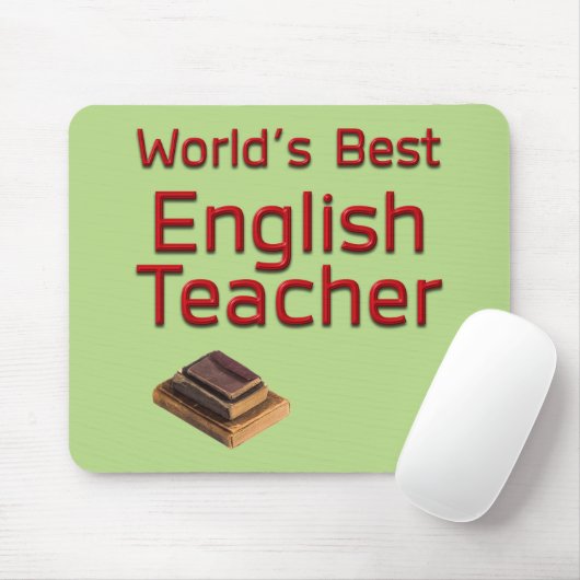 Der beste Englischlehrer der Welt mit Büchern Mousepad (Mit Mouse)