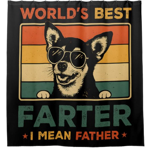 Der beste Farter I Gemein Vater Funny Vater Dog Duschvorhang (Vorderseite)