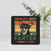 Der beste Farter I Gemein Vater Funny Vater Dog Einladung (Stehend Vorderseite)