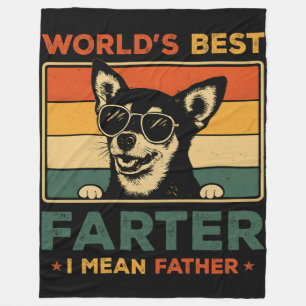 Der beste Farter I Gemein Vater Funny Vater Dog Fleecedecke