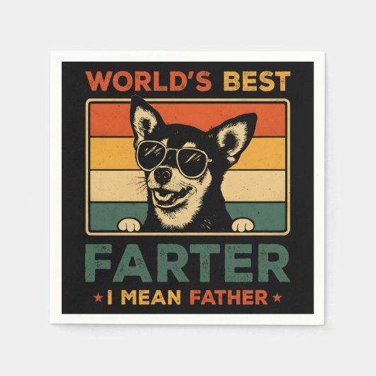 Der beste Farter I Gemein Vater Funny Vater Dog Serviette (Vorderseite)