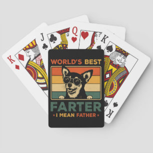 Der beste Farter I Gemein Vater Funny Vater Dog Spielkarten