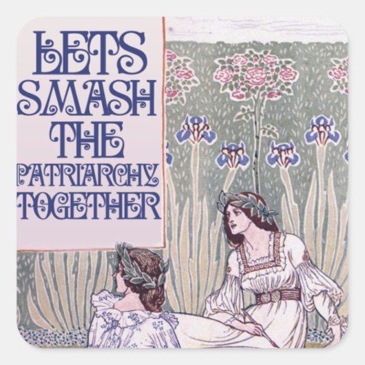 Der beste feministische Freund Lasse die Patriarch Quadratischer Aufkleber (Vorderseite)