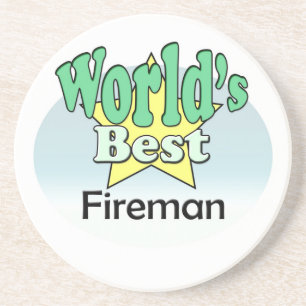 Der beste Feuerwehrmann der Welt Sandstein Untersetzer