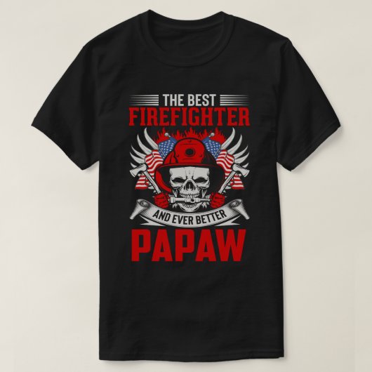 Der beste Feuerwehrmann und noch besser PAPAH T-Shirt (Design vorne)