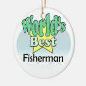 Der beste Fischer der Welt Keramikornament (Links)