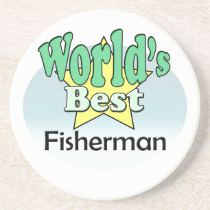 Der beste Fischer der Welt Sandstein Untersetzer