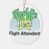 Der beste Flugbegleiter der Welt Keramikornament (Links)
