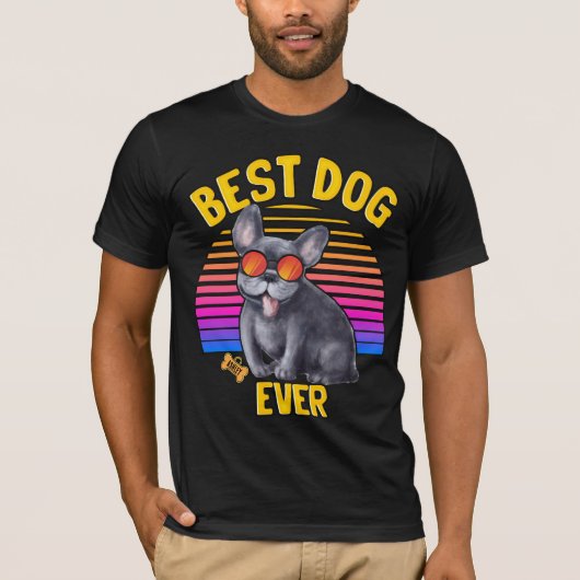Der beste französische Bulldog Hund je Retro T-Shirt (Vorderseite)