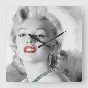 Der beste Freund des Mädchens I Quadratische Wanduhr