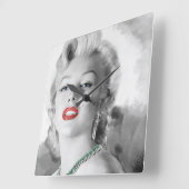 Der beste Freund des Mädchens I Quadratische Wanduhr (Winkel)