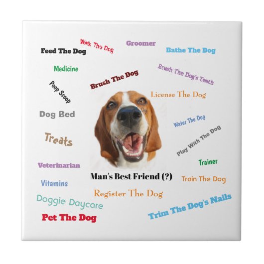 Der beste Freund des Mannes (?) Fliese (Vorderseite)