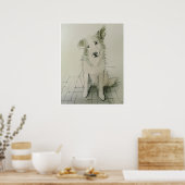 Der beste Freund des Menschen Zeichne - Kunstdruck Poster (Küche)