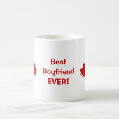 Der beste Freund je! Red Sketchy Hearts Tasse (Mittel)
