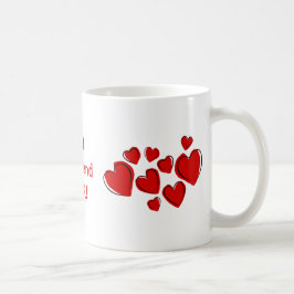 Der beste Freund je! Red Sketchy Hearts Tasse