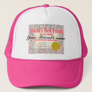 Der beste Freund-Zertifikat der Welt Truckerkappe