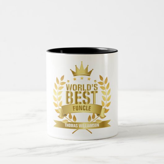 Der beste funktionelle Onkel Gold der Welt Zweifarbige Tasse (Mittel)