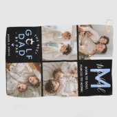 Der beste Golf Vater für Par Monogram 4 FotoCollag Golfhandtuch (Horizontal)