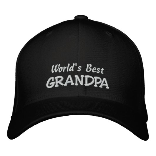 Der beste GRANDPA-Personalisierungsname der Welt Bestickte Kappe (Vorderseite)