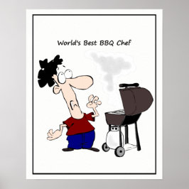 Der beste GRILLEN-Koch-Cartoon der Welt Poster