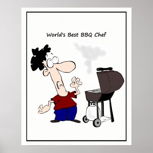 Der beste GRILLEN-Koch-Cartoon der Welt Poster (Vorne)