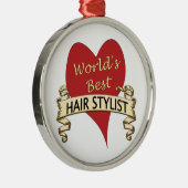 Der beste Hairstylist der Welt Ornament Aus Metall (Rechts)