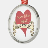 Der beste Hairstylist der Welt Ornament Aus Metall (Links)
