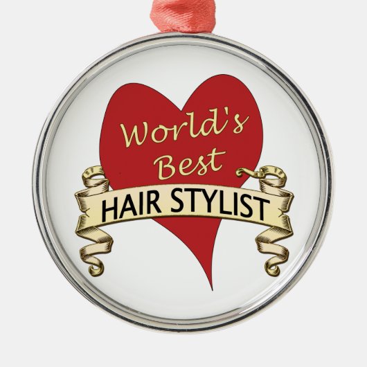 Der beste Hairstylist der Welt Ornament Aus Metall (Vorne)