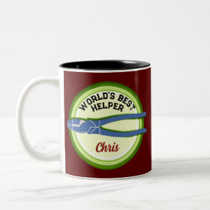 Der beste Helfer-Elektriker der Welt Zweifarbige Tasse
