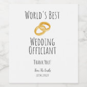 Der beste Hochzeitsbeamte der Welt - Danke, Gesche Weinetikett (Einzelnes Label)