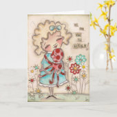 Der beste Hugger - Grußkarte Karte (Gelbe Blume)