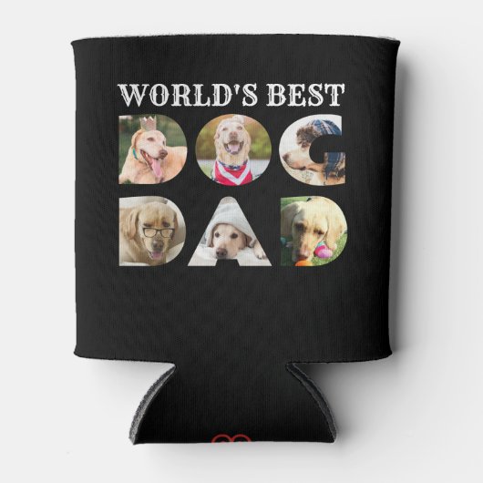 Der beste Hund-Vater der Welt 6 Foto Collage Dog L Dosenkühler (Vorderseite)