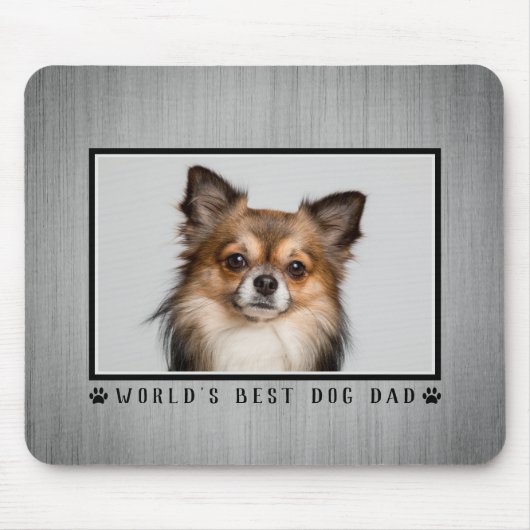 Der beste Hund Vater der Welt, Drucke Foto Rustika Mousepad (Vorne)