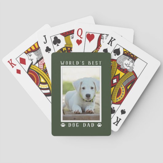 Der beste Hund-Vater der Welt, Paw Prints Foto Gre Spielkarten (Rückseite)