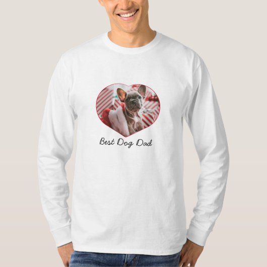 Der beste Hund Vater , Foto Herz. T-Shirt (Vorderseite)